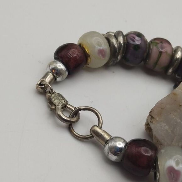 Sterling pink murano cottagecore glass bracelet gift for B0427‎ - Picture 2 of 3